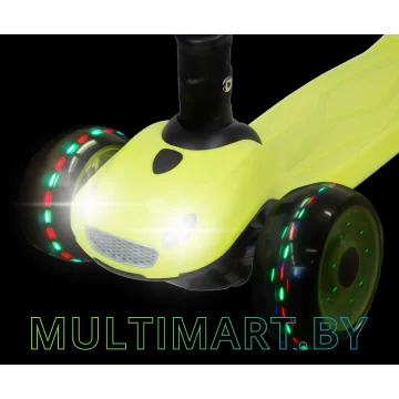 Самокат Novatrack RainBow Car Boy Pro 120CBP.RAINBOW.LM20 (желтый, 2020)  картинка 4